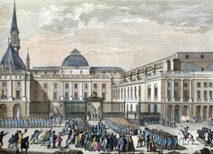 パリ議会でのベイリー1794-1804年（エングレーヴィング） 作： Reiner Vinkeles