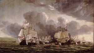 レグホルンの戦い、1653年3月4日 1653年頃 油彩・カンヴァス 作： Reinier Nooms