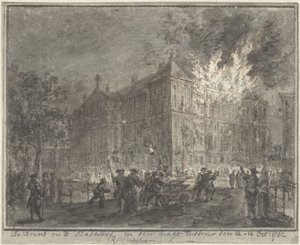アムステルダム市庁舎の火災、1762 年 作： Reinier Vinkeles (I)