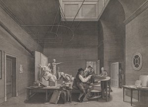 アムステルダムのフェリックス メリティス ソサエティのドローイング アカデミー。 1800年。 作： Reinier Vinkeles