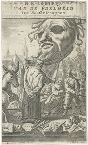 芸術に関する漫画 タイトルページ: J. Oudaen, Agrippa, of the Vanity of the Sciences, 1661