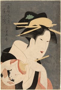 清露美人合わせ：和泉屋茶屋の女将