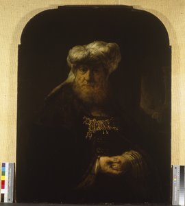東洋風の衣装を着た男 1639年頃 （木板に油彩 作： Rembrandt Harmensz. van Rijn