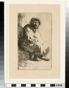 銀行に座っている乞食 作： Rembrandt van Rijn