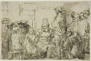 座って医師と論争するキリスト 作： Rembrandt Harmensz. van Rijn