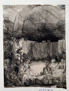 レンブラント・ハルメンスゾーン・ファン・レイン（1606-1669）による「贖罪者の体の展示」 ドローイング フィレンツェ、ウフィツィ美術館（オフィス）、Gabinetto Disegni e Stampe 作： Rembrandt van Rijn