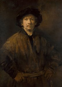 「大きな自画像 レンブラント・ファン・レイン（1606-1669）の絵画 1652年 ヴィエンヌ美術史博物館 作： Rembrandt van Rijn