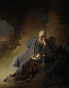 エルサレムの破壊を嘆くエレミヤ 作： Rembrandt van Rijn