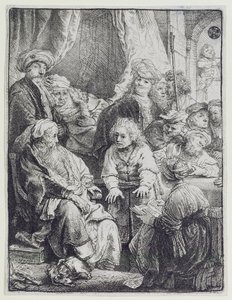 ジョセフが夢を語る（エッチング） 作： Rembrandt van Rijn
