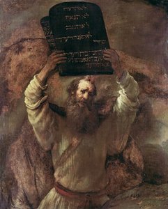 モーセと十戒を打ち砕く 作： Rembrandt van Rijn