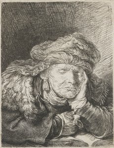 眠る老婆 作： Rembrandt van Rijn
