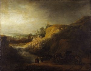 「宦官の洗礼のある風景」 レンブラント・ファン・ライン (1606-1669) 画 1640年 ハノーファー国立博物館 作： Rembrandt Harmensz. van Rijn