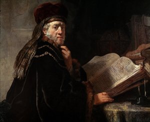 賢者の肖像（ラビの肖像）（油彩・キャンバス 作： Rembrandt van Rijn
