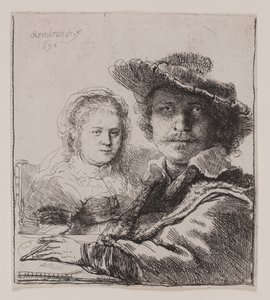 サスキアとの自画像 作： Rembrandt van Rijn