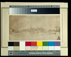 コストバーローレン付近のアムステル川 1651-52年頃 （紙にペン、インク、ウォッシュ 作： Rembrandt Harmensz. van Rijn