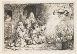 トビアスの家族から旅立つ天使 作： Rembrandt van Rijn