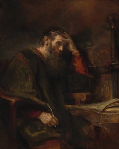 使徒パウロ、c。 1657年 作： Rembrandt Harmensz van Rijn