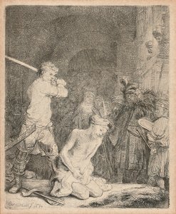 洗礼者ヨハネの斬首、1640年 作： Rembrandt van Rijn