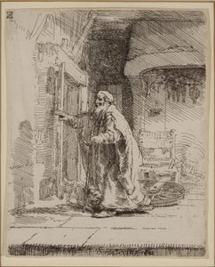 Tobitの盲目：より大きなプレート 作： Rembrandt van Rijn