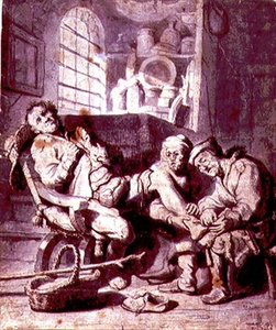 捻挫した足」（ペン＆インク、水彩、紙） 作： Rembrandt Harmensz. van Rijn