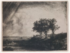 3本の木 作： レンブラント・ハルメンシュ。ファン・レイン