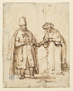 議論中の2人の男性、1641 作： Rembrandt van Rijn
