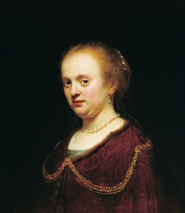 金の鎖を持つ若い女性 作： Rembrandt Harmensz. van Rijn