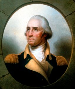 ジョージワシントン1732-99、初代アメリカ合衆国大統領1789-97。 作： Rembrandt Peale