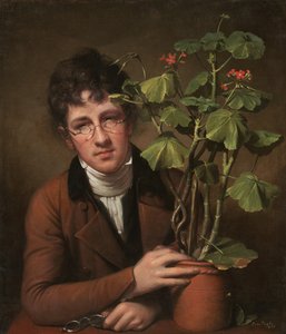 ゼラニウムを持つルーベンス・ピール、1801年。 作： Rembrandt Peale
