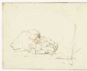 ベッドで病気のサスキア 作： Rembrandt van Rijn (copy after)