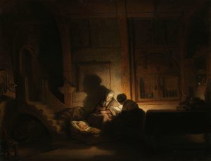 夜の聖家族 作： Rembrandt van Rijn (workshop of)