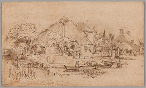 北西から見たアムステルダイクの農場 作： Rembrandt van Rijn