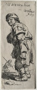 農民の呼びかけ：非常に寒い、1634年。 作： Rembrandt van Rijn