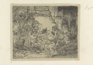 Aanbidding der herders: met de oielamp 原画集85点（連載タイトル） 作： Rembrandt van Rijn