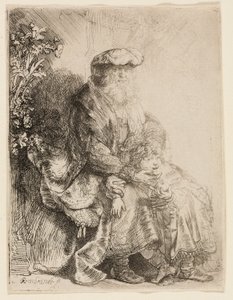 イサクを愛撫するアブラハム 作： Rembrandt van Rijn