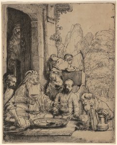 天使をもてなすアブラハム 作： Rembrandt van Rijn