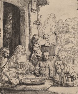 天使をもてなすアブラハム、1656年。 作： Rembrandt van Rijn