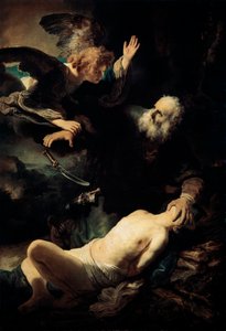アブラハム犠牲イサク、1635年。 作： Rembrandt van Rijn
