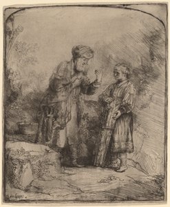 アブラハムとイサク 作： Rembrandt van Rijn