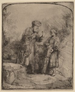 アブラハムとイサク 作： Rembrandt van Rijn