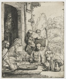天使たちをもてなすアブラハム 作： Rembrandt van Rijn