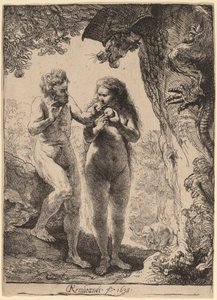 アダムとイブ 作： Rembrandt van Rijn