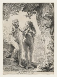 アダムとイブ、1638 作： Rembrandt van Rijn