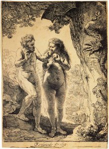 アダムとイブ、1638。 作： Rembrandt van Rijn