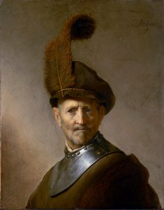 ミリタリーコスチュームを着た老人（旧称：レンブラントの父の肖像）、c.1630