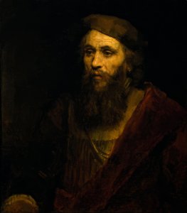 帽子のひげを生やした男 作： Rembrandt van Rijn