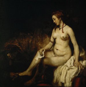 ダビデ王の手紙と彼女のバスバトシェバでバトシェバ 作： Rembrandt van Rijn