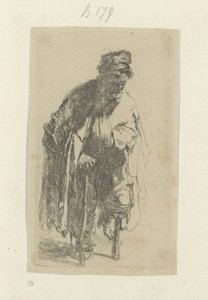 木の脚の乞食 Requeil de quatre-vingt-cinq estampes originales (シリーズタイトル) 作： Rembrandt van Rijn