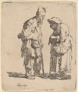 物乞いの男と物乞いの女の会話 作： Rembrandt van Rijn