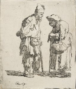 物乞いの男と物乞いの女の会話、1630年